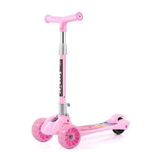 Chinese factory exports children's scooters, handlebars with three-speed adjustable stainless steel tube, one-key folding, load-bearing 200 catties, PVC flashing wheel 120*20，M9302