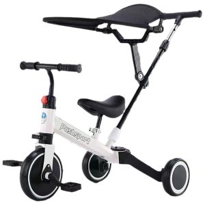 Factory wholesale with push handle and canopy for kids balance bike and kids tricycle and kids walker, 3 in 1 kids stroller,C4005