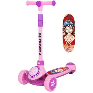 Wholesale children's toy car with light and music all-inclusive brake wheel light-emitting one-button plug-in double-layer bottom plate three-gear adjustment color box, C711