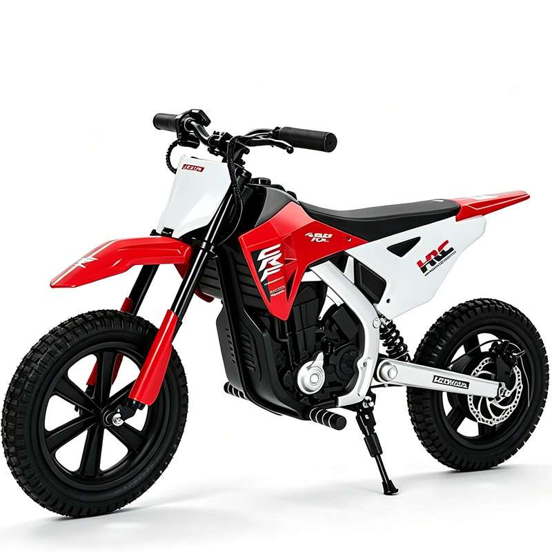 Honda Licensed Red Kids Electric Dirt Bike White Background Product Shot